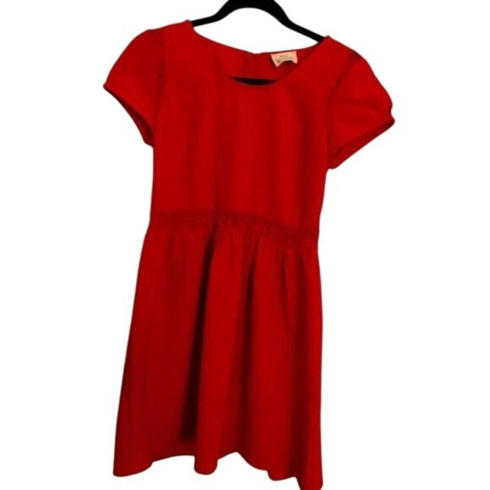 Pins And Needles Red Lace Trim Short Sleeve Dress Size 4 Polyester/Nylon Womens